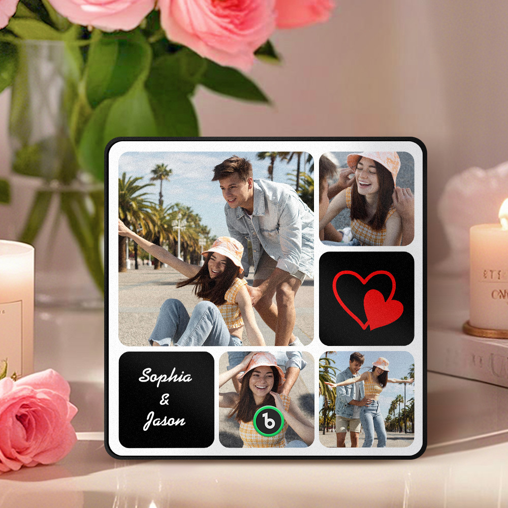 Custom Music Fridge Magnets Valentine's Day Gifts Custom Music Fridge Magnet Colorful Frame Album Fridge Magnet Can Play Songs Gift for Couple