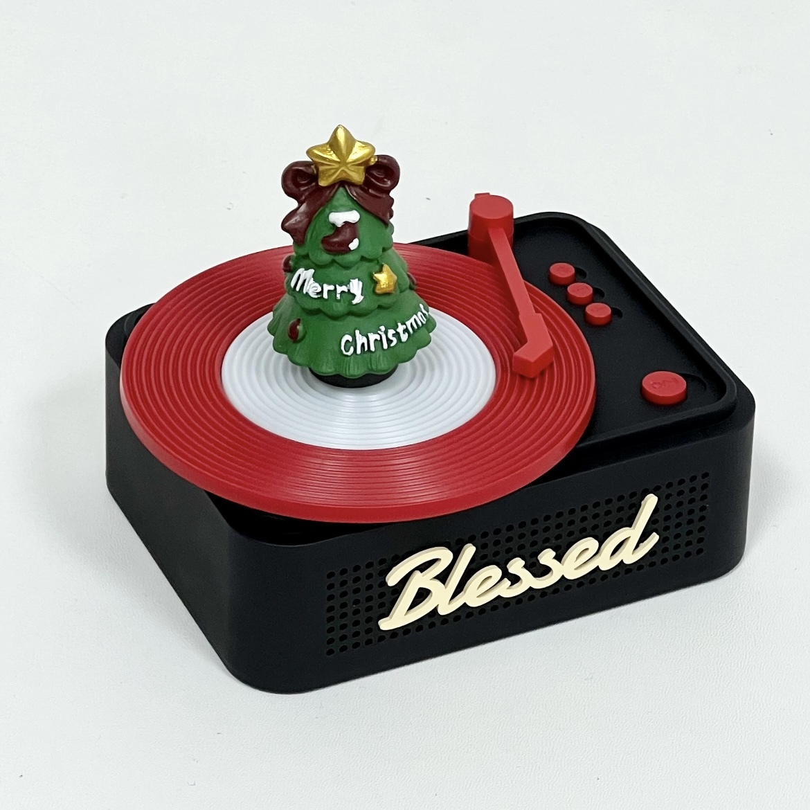 Christmas Retro Record Player Bluetooth Speaker | Rotating Christmas Tree Decor | Festive Gift with Music & Light