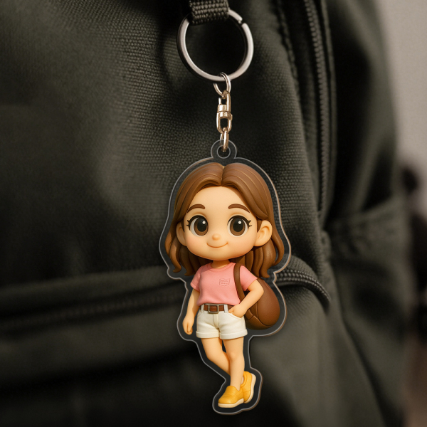 Custom Acrylic Cartoon Keychain Photo Bag Charm Personalized Photo Keychain Unique Keepsake Gift Graduation Gifts