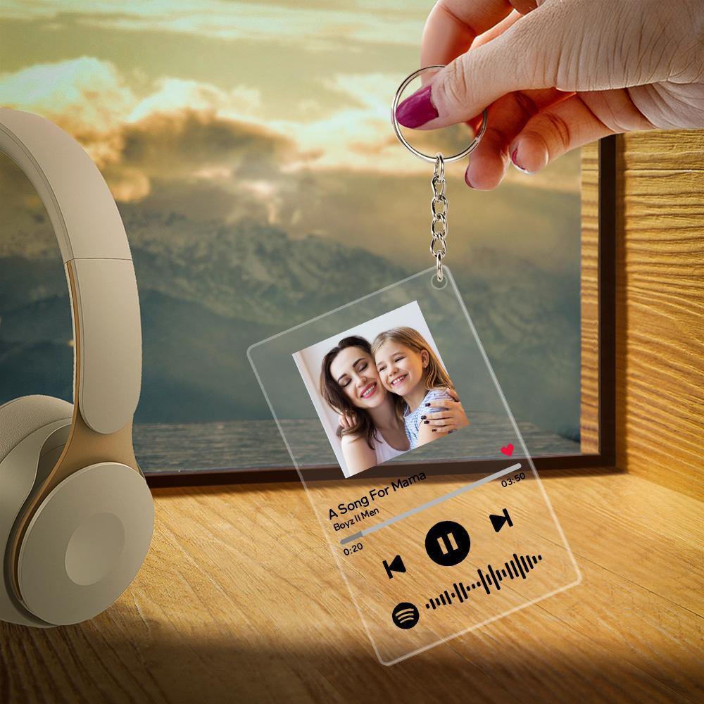 Mother's Day Gifts - Custom Spotify Code Music Plaque Keychain - photowatch
