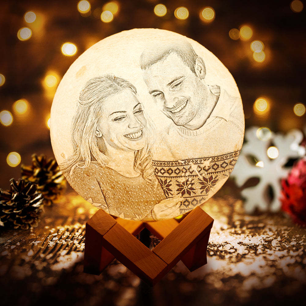 Wedding Gifts Custom 3D Printing Photo Moon Lamp & Engraving Custom 3D Print Luna Light Painting Light Gift For Lover
