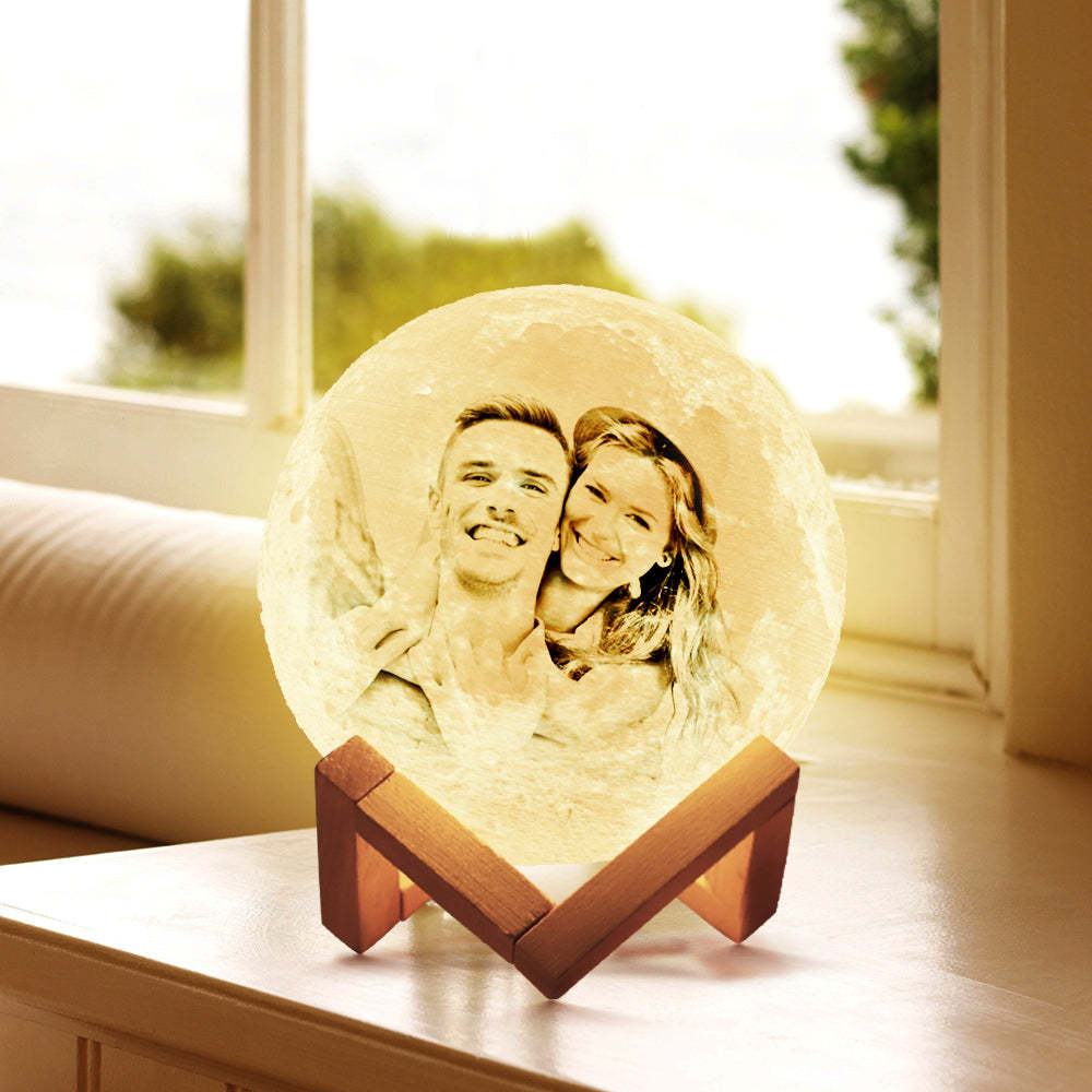Custom 3D Printing Photo Moon Lamp & Engraving Custom 3D Print Luna Light Painting Light Gift For Couple