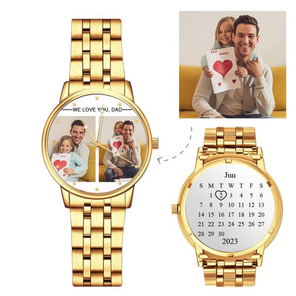 Custom Engraved Photo Watch Personalized Engraved Picture Watch Father's Day Gifts For Dad - photowatch