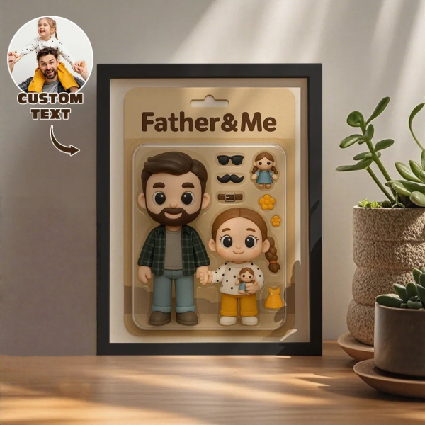 Custom Action Figure Portraits Flat Frame | Personalized Toy Box Art | Custom Photo Frame Decorations