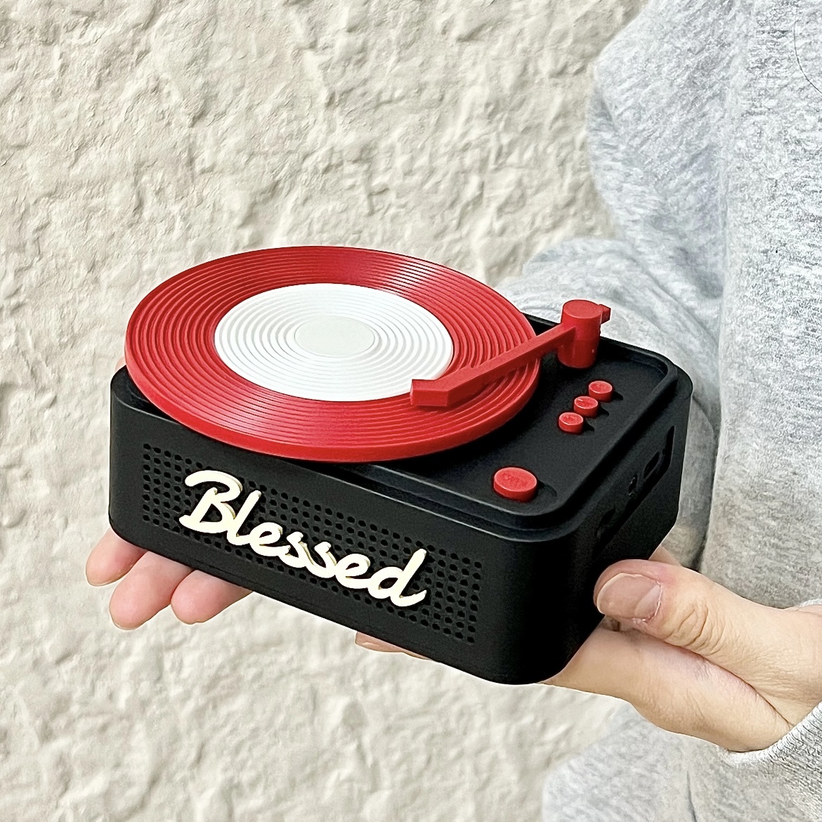 Christmas Retro Record Player Bluetooth Speaker | Rotating Christmas Tree Decor | Festive Gift with Music & Light | Best Christmas Gift for Family, Couple, Lover, Friend