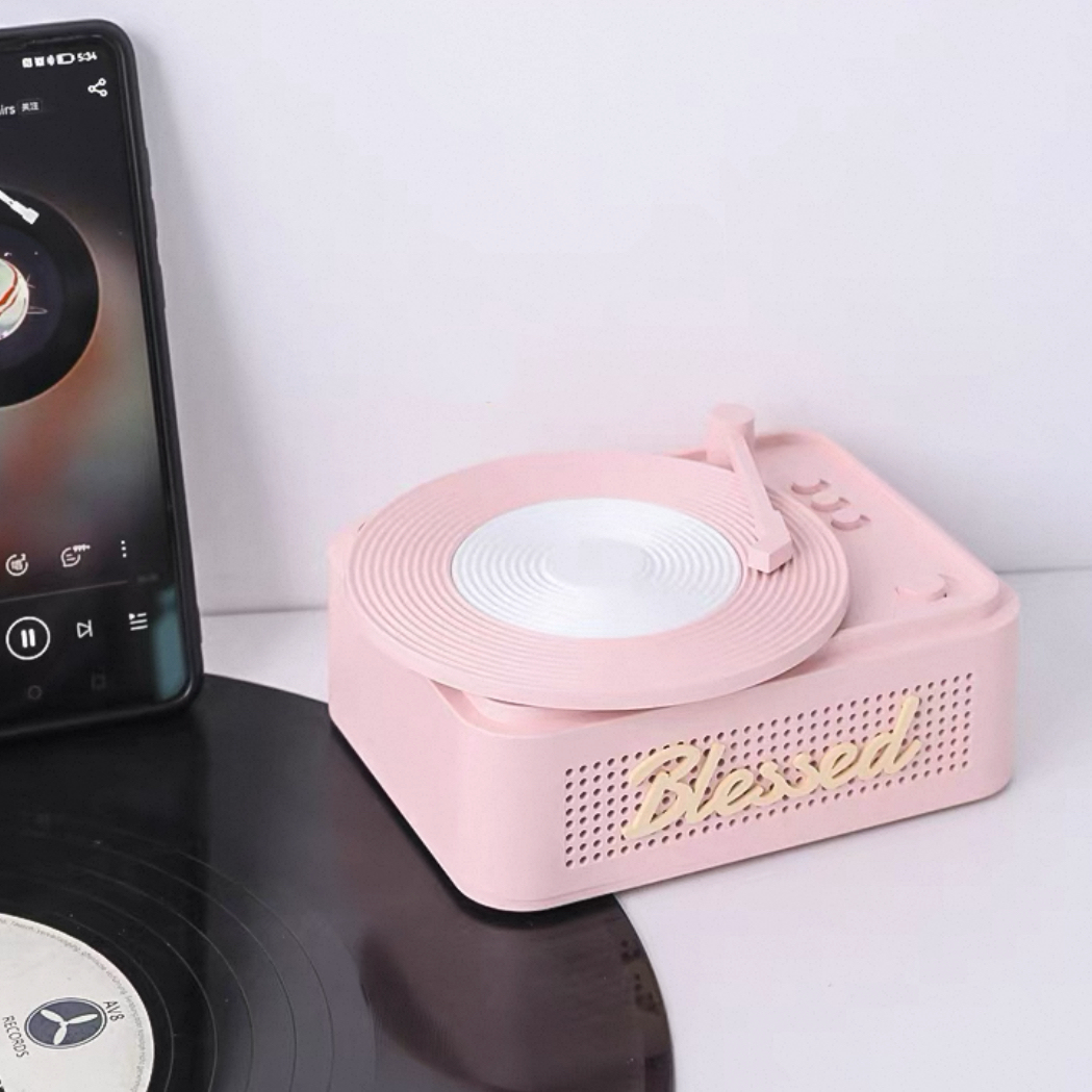 Christmas Retro Record Player Bluetooth Speaker | Rotating Christmas Tree Decor | Festive Gift with Music & Light | Best Christmas Gift for Family, Couple, Lover, Friend