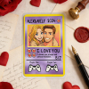Personalized Valentine’s Day Power Couple Card, Custom Anniversary Card Couple Photo Anime Style, Best Valentine's Day Gift for Lover