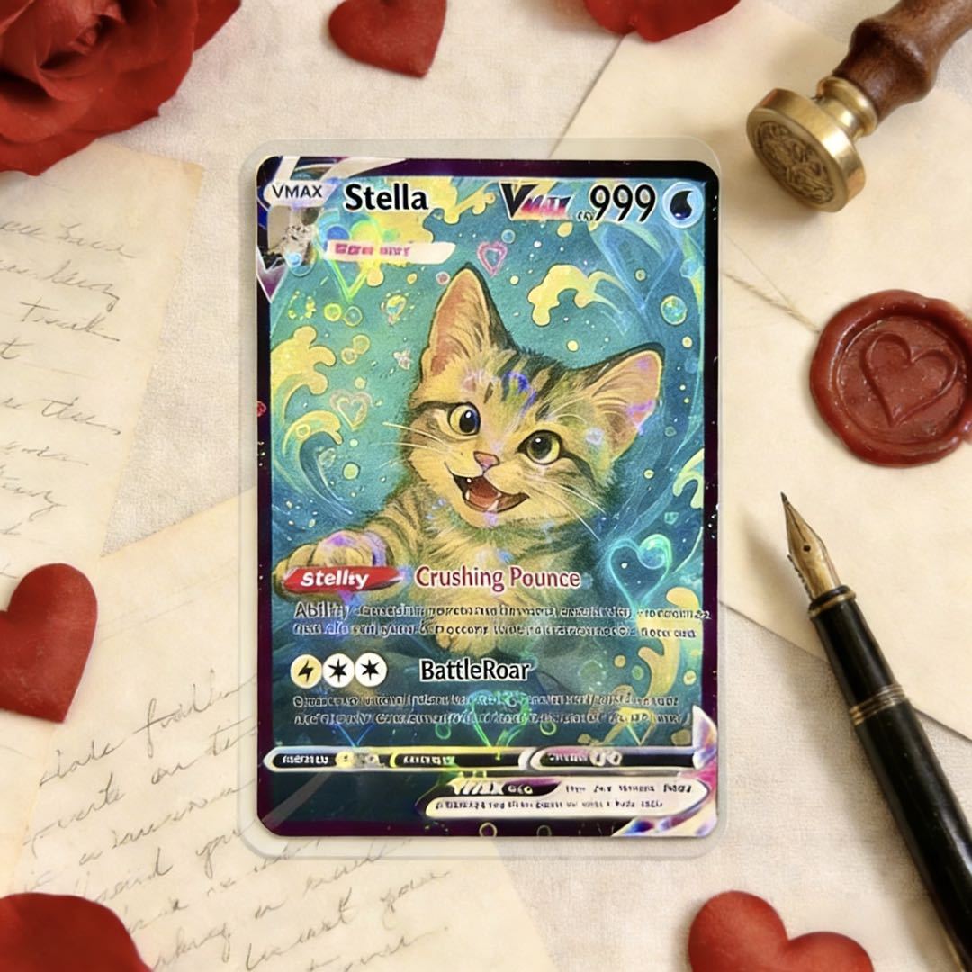 Personalized Pet Anime Art Trading Card, Best Holiday Gift for Pet Lover