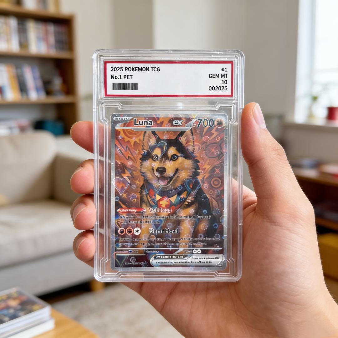 Personalized Pet Anime Art Trading Card, Best Holiday Gift for Pet Lover