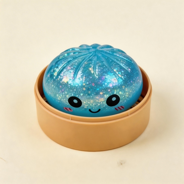 Glitter Dumpling Squishy Toys Steamed Bun Sensory Stress Relief Ball Novelty Desk Soft Squeeze Decompression Gift - Photowatch