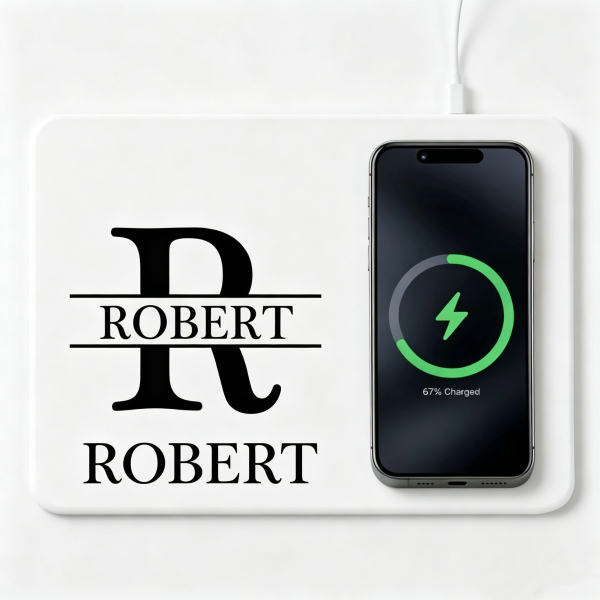 Personalized Charging Pad Dad Sketch Line Art Custom Photo Father's Day Gift For Dad - Photowatch