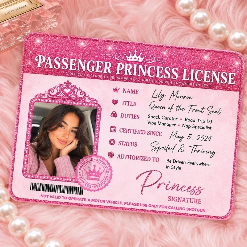 Personalized Passenger Princess Card– Forever Valid VIP Card - Photowatch
