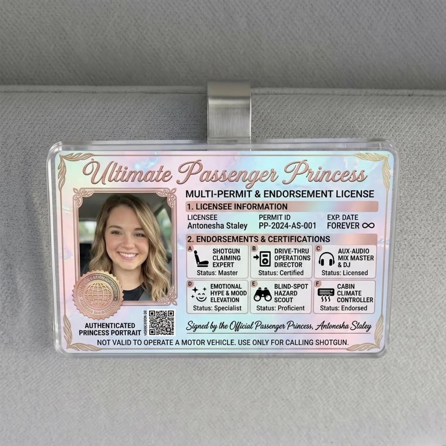 Personalized Passenger Princess Card– Forever Valid VIP Card - Photowatch