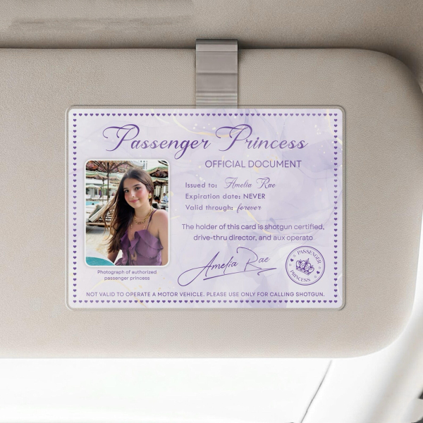 Personalized Passenger Princess Card– Forever Valid VIP Card - Photowatch