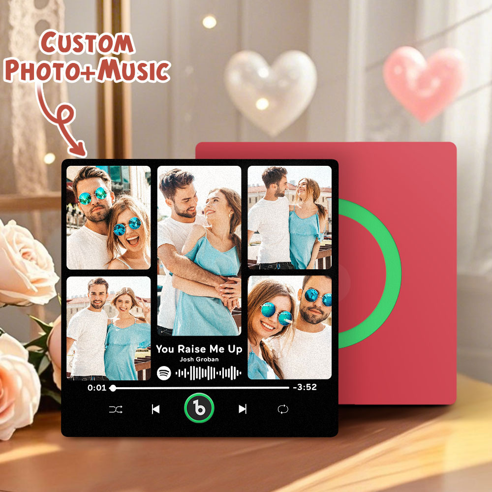 Spotify Fridge Magnet New 4.0 Upgrade Custom Music Fridge Magnet Colorful Frame Album Fridge Magnet Can Play Songs Gift for Couple