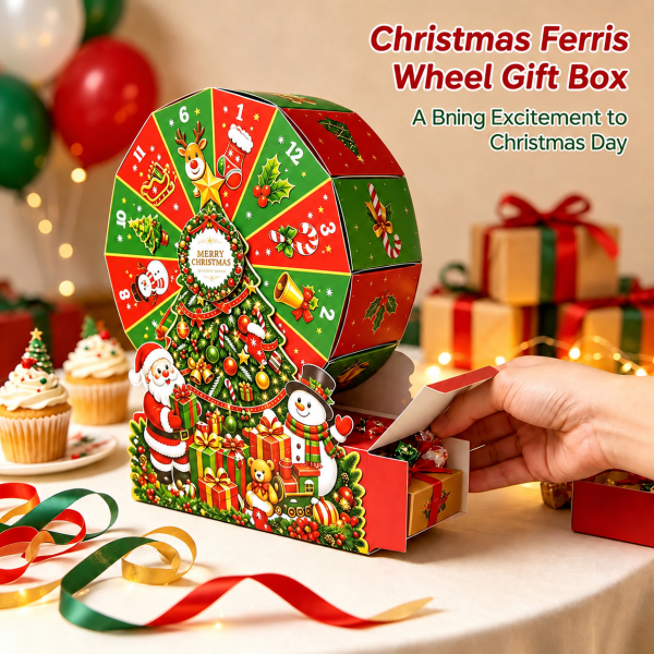 DIY Christmas Ferris Wheel Gift Box – Rotating 12-Day Advent Calendar with 12 Surprise Compartments