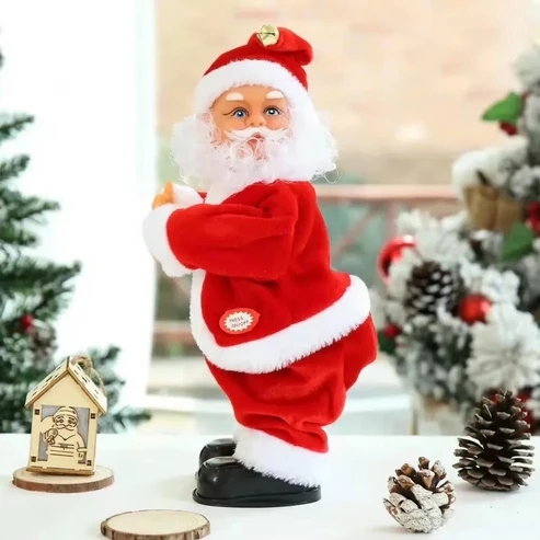 Santa Claus Musical Climbing Rope Christmas Gift for Kids, Electric Climbs Up and Down,Xmas Toy Xmas Tree Ornament