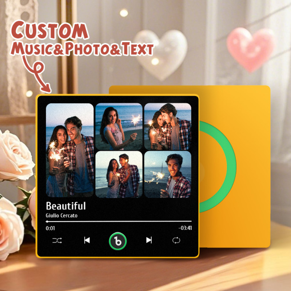 Custom Music Fridge Magnets Valentine's Day Gifts Custom Music Fridge Magnet Colorful Frame Album Fridge Magnet Can Play Songs Gift for Couple