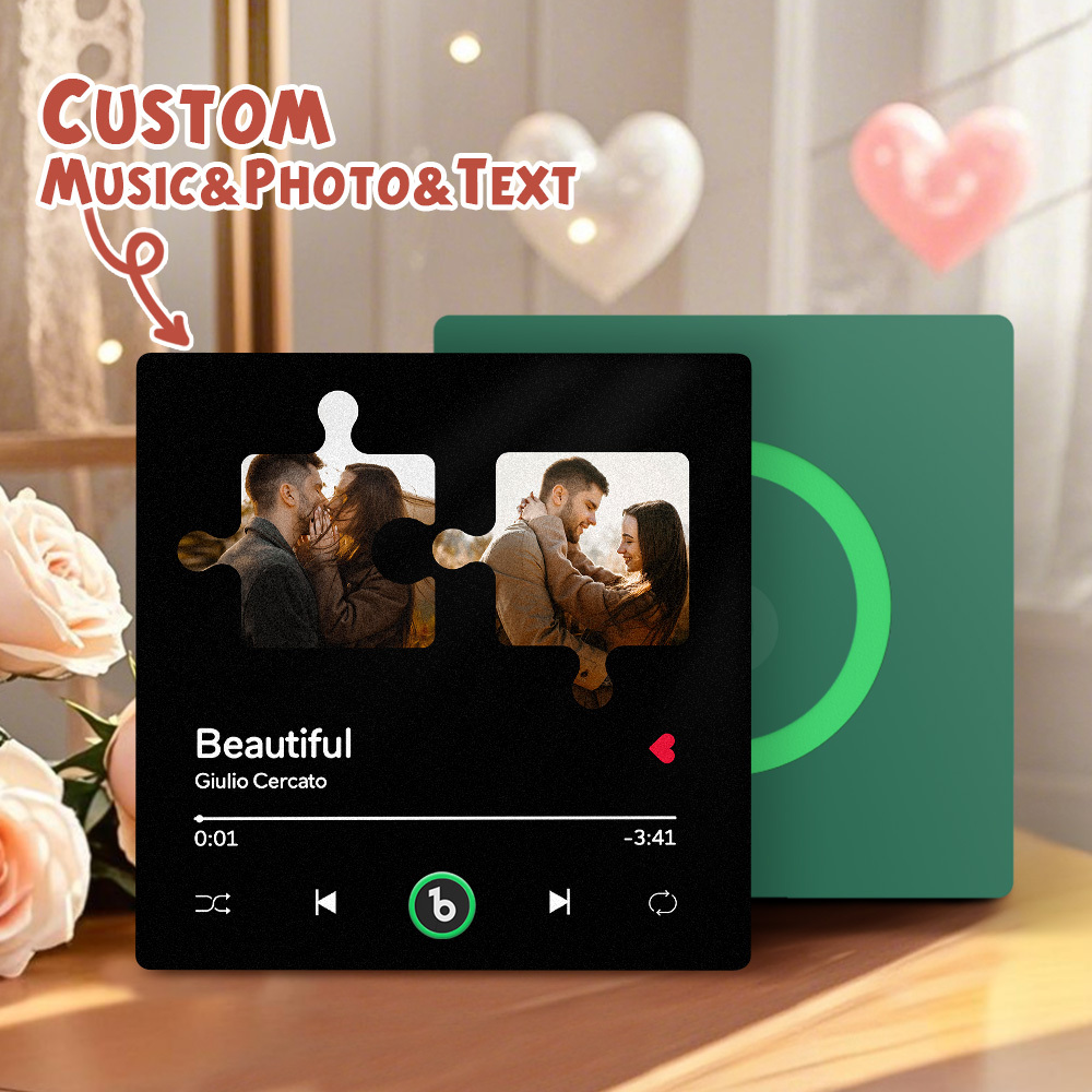 Custom Music Fridge Magnets Valentine's Day Gifts Custom Music Fridge Magnet Colorful Frame Album Fridge Magnet Can Play Songs Gift for Couple