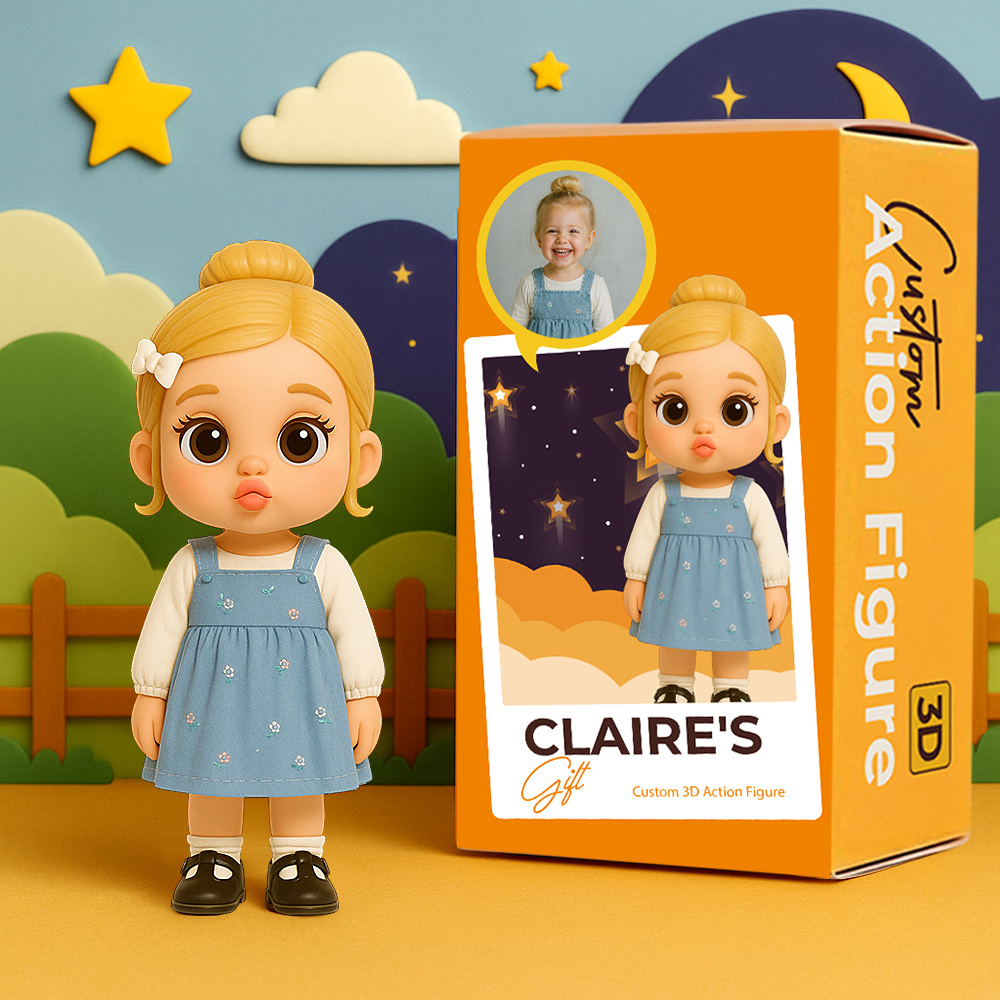 Custom Cute Pouting Style Toy Figure 3D Mini Figures Personalized Photo Blind Box Unique Gift for Mum, Wife, Girlfriend, Daughter and Friends