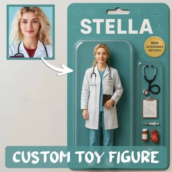 Custom 3D Effect Action Figure Pack Packaging Toy Box Style Art Gift Personalized Acrylic Car Hanger Gift for Dad - Photowatch