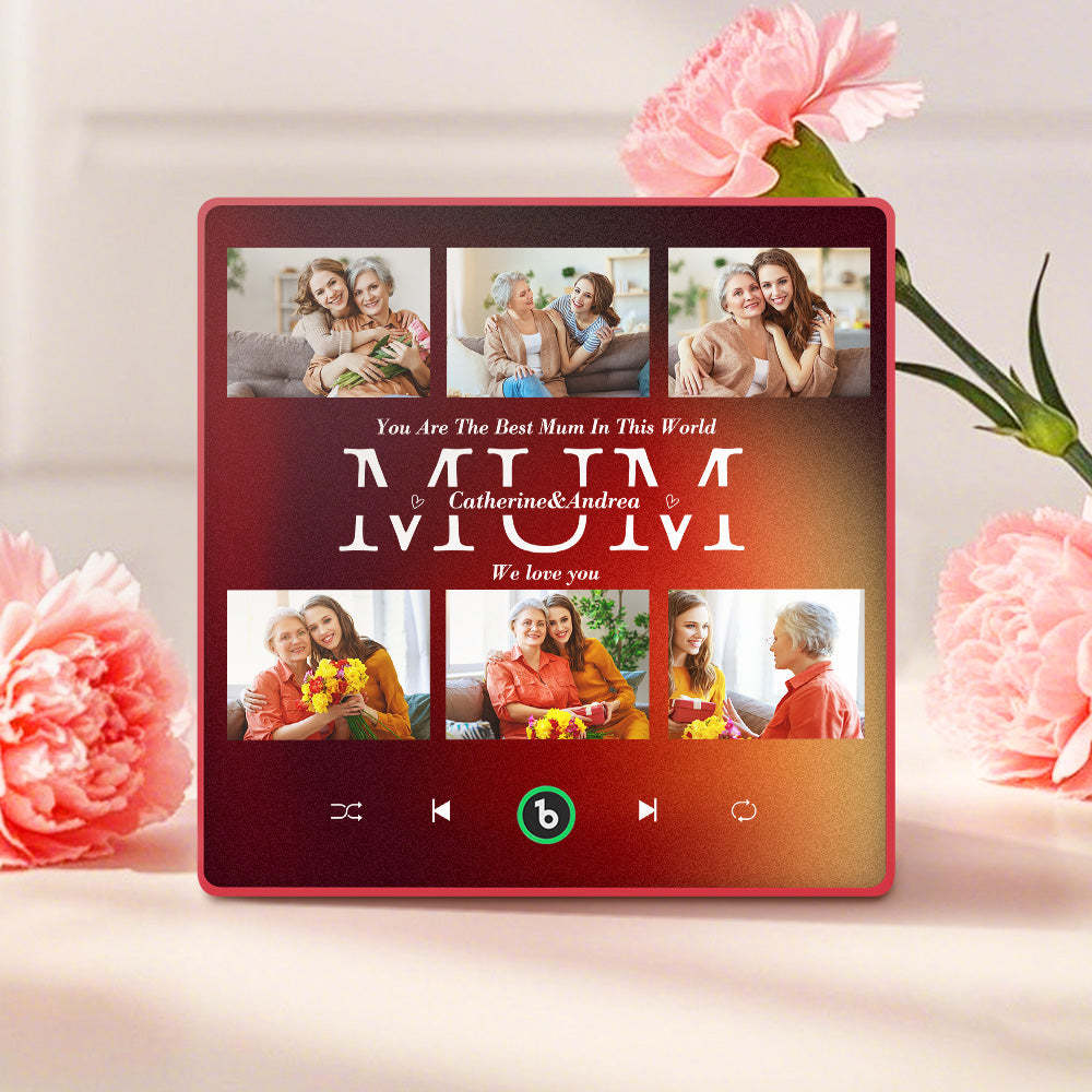 Personalised Fridge Magnets That Plays Music with 6 Photos Mother's Day Gifts for Mum -