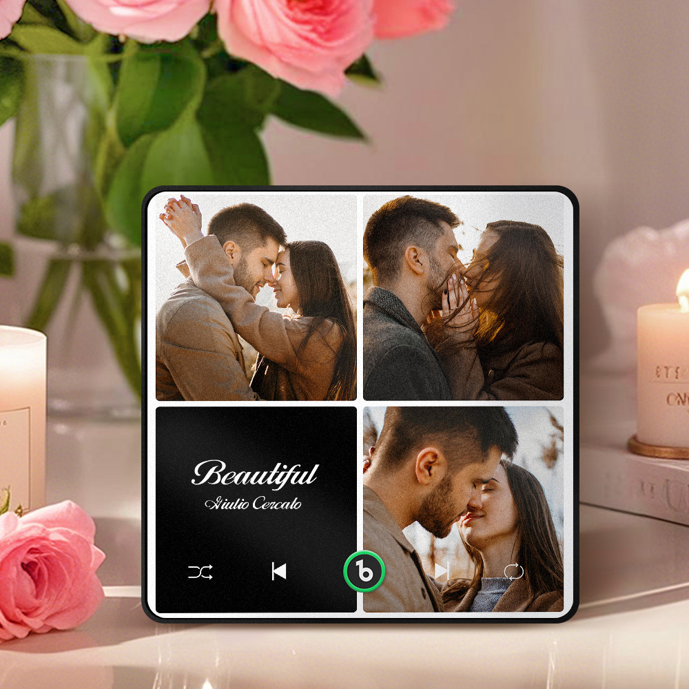 Custom Music Fridge Magnets Valentine's Day Gifts Custom Music Fridge Magnet Colorful Frame Album Fridge Magnet Can Play Songs Gift for Couple