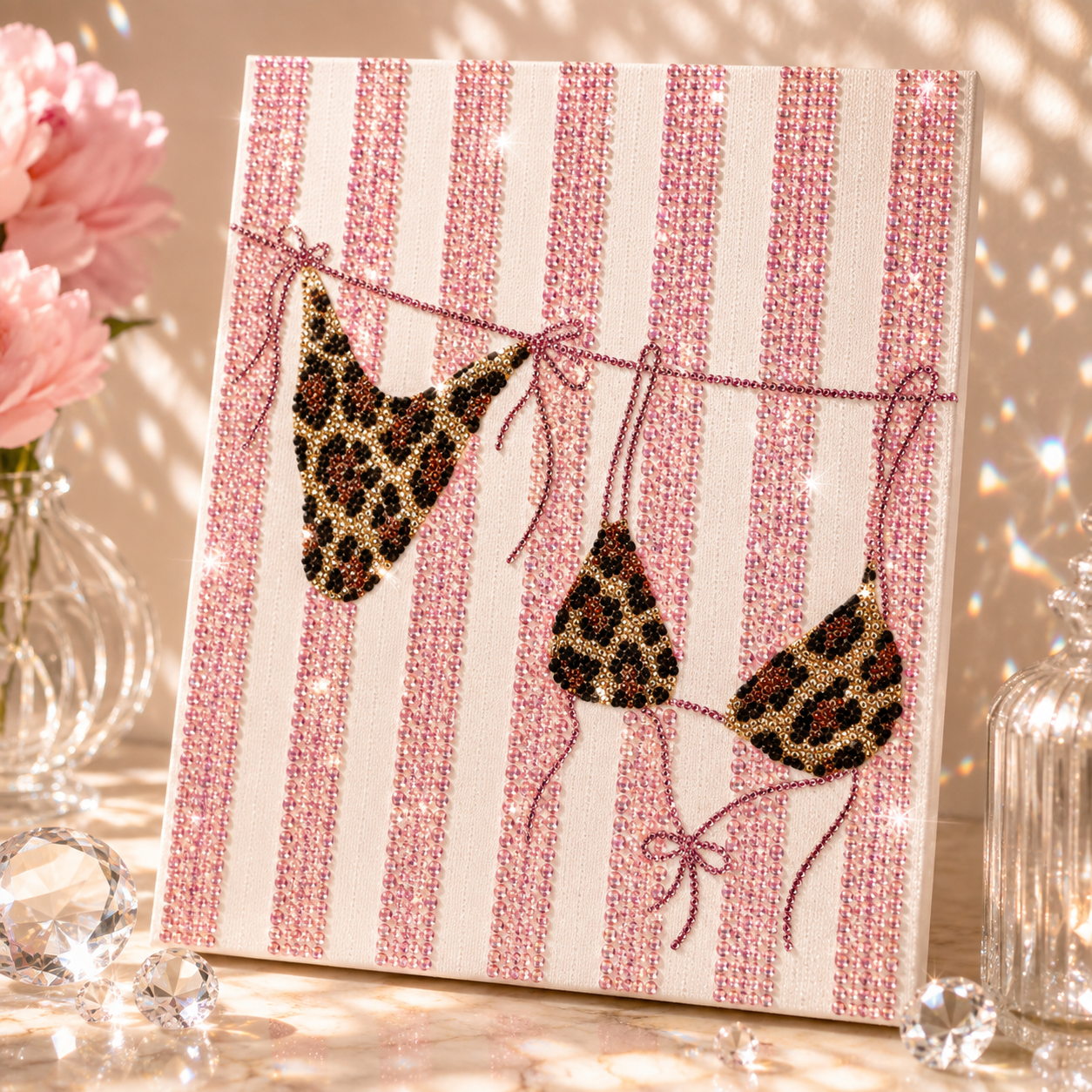 DIY Bedazzled Rhinestone Canvas Art Kit Sparkling Crystal Craft Kit Trendy Room Decor Gift