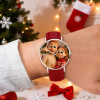 Personalized Engraved Watch, Photo Watch With Black Leather Strap