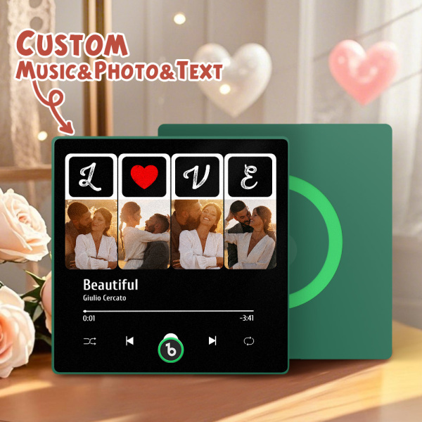 Custom Music Fridge Magnets Valentine's Day Gifts Custom Music Fridge Magnet Colorful Frame Album Fridge Magnet Can Play Songs Gift for Couple