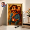 Custom Photo Cartoon Wooden Frame Father's Day Gift Decorations Romantic Decor Plaque Gi
