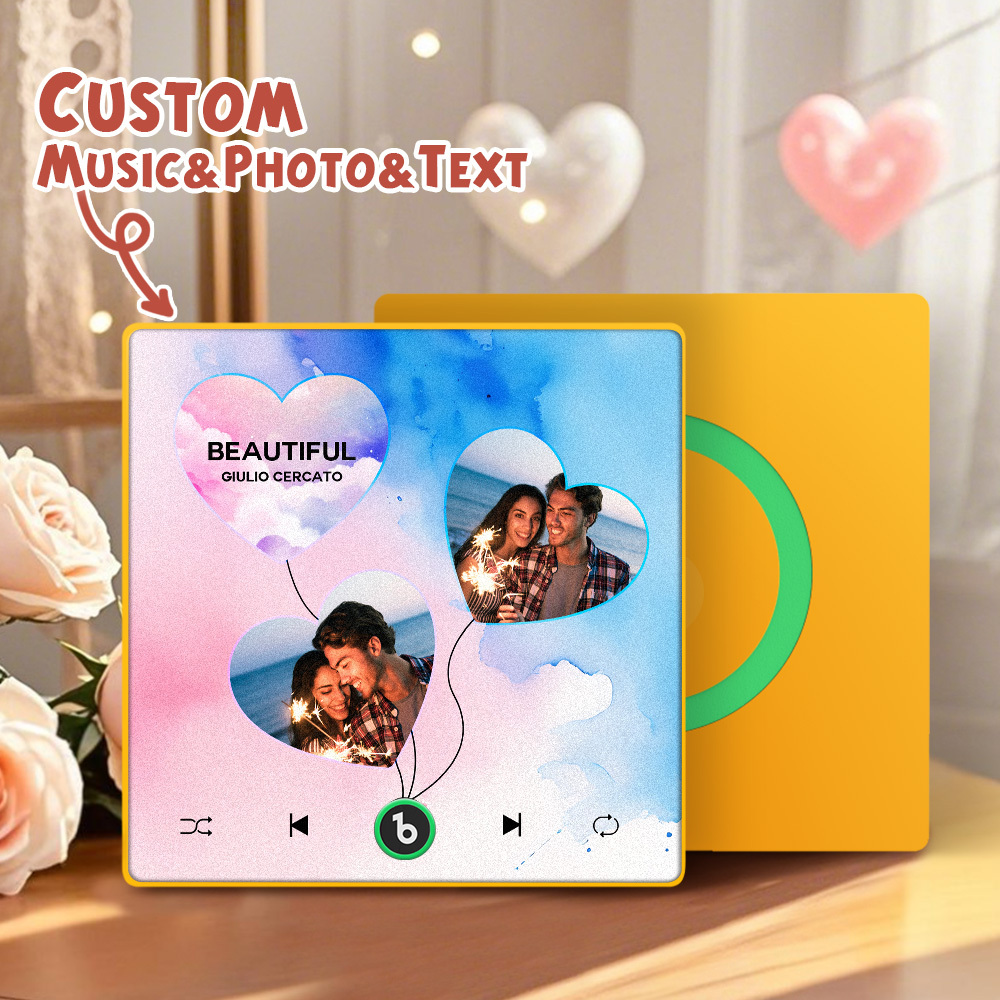 Custom Music Fridge Magnets Valentine's Day Gifts Custom Music Fridge Magnet Colorful Frame Album Fridge Magnet Can Play Songs Gift for Couple