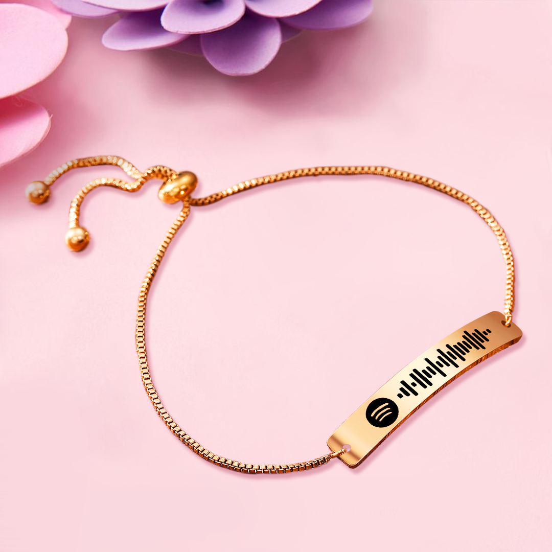 Custom Spotify Code Bracelet With Spotify Song Playlist Personalized Bracelet Silver - photowatch
