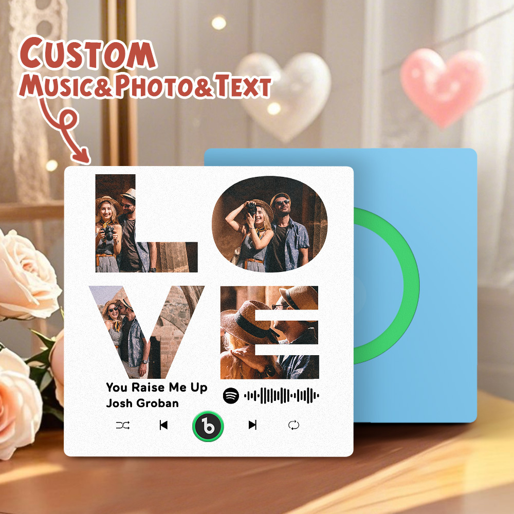 Custom Music Fridge Magnets Valentine's Day Gifts Custom Music Fridge Magnet Colorful Frame Album Fridge Magnet Can Play Songs Gift for Couple