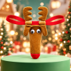 Mens Funny Reindeer Novelty Jockstrap with Plush Antlers and Red Nose Christmas Gift for Him
