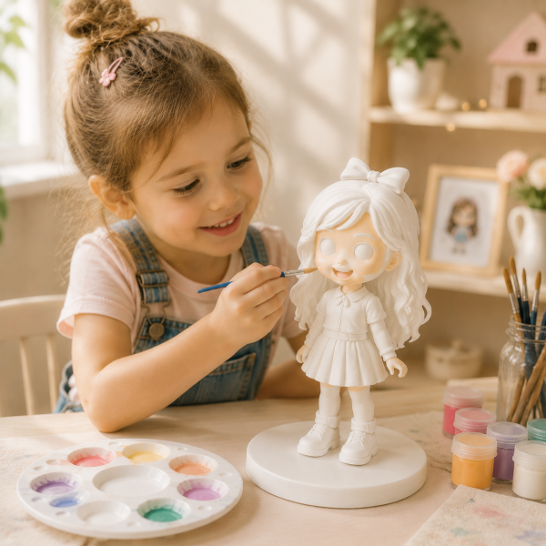 Custom DIY Paintable Plaster Figurine from Your Photo | Personalized Cartoon Gift for Family, Couples, Kids & Friends - Photowatch