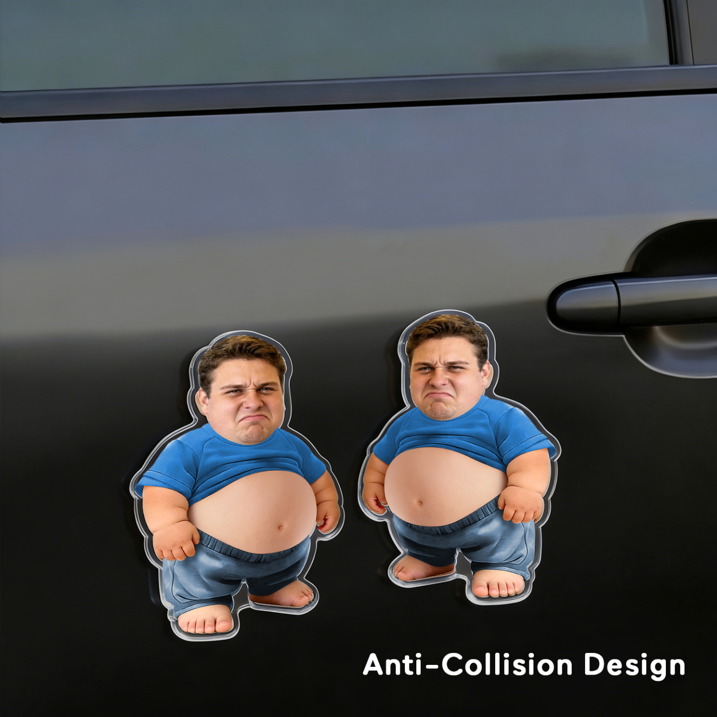 Custom Face Squishy Belly Anti-collision Acrylic Car Stickers Personalized Photo Car Stickers with Soft Squeeze Belly Cute Funny Gift for Car Owners - Photowatch