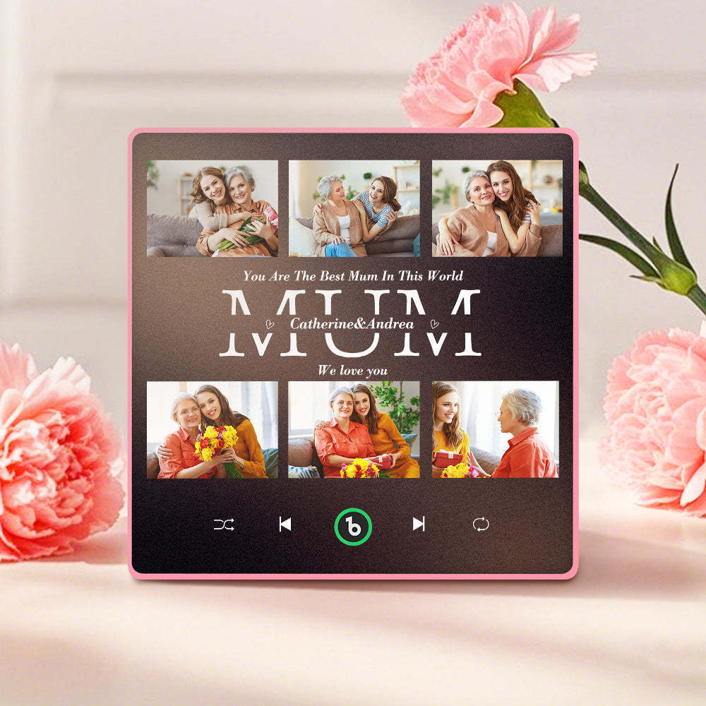 Personalised Fridge Magnets That Plays Music with 6 Photos Mother's Day Gifts for Mum -