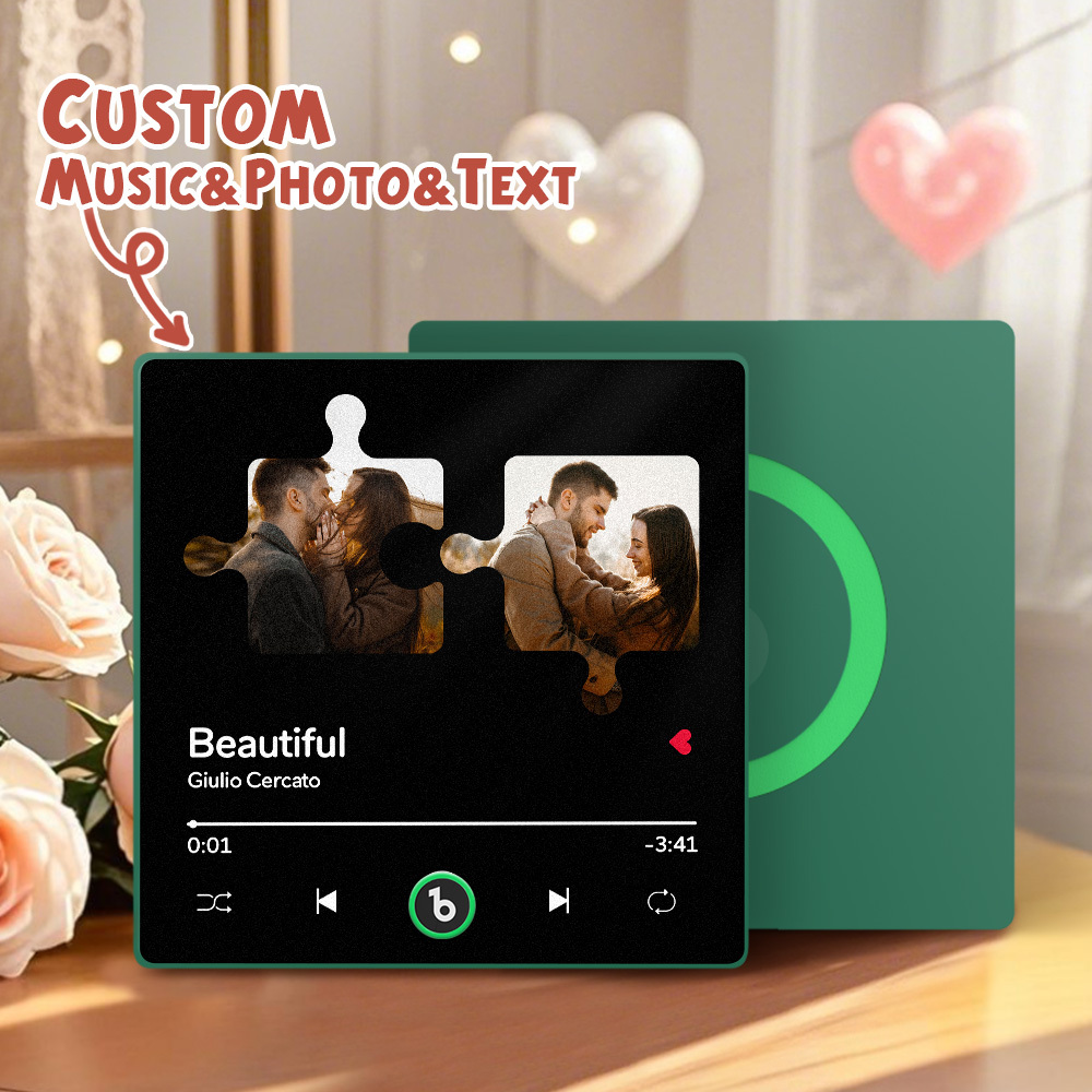 Custom Music Fridge Magnets Valentine's Day Gifts Custom Music Fridge Magnet Colorful Frame Album Fridge Magnet Can Play Songs Gift for Couple