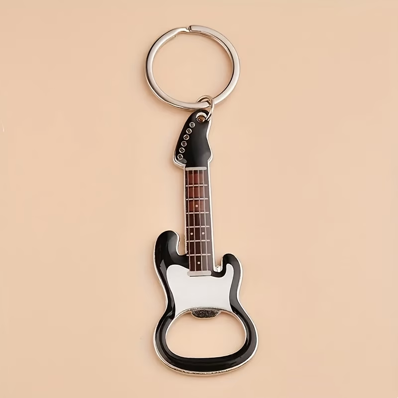 Guitar Keychain Bottle Opener, Stylish Metal Design Durable and Portable, Perfect for Music Lovers Gifts or Everyday Use