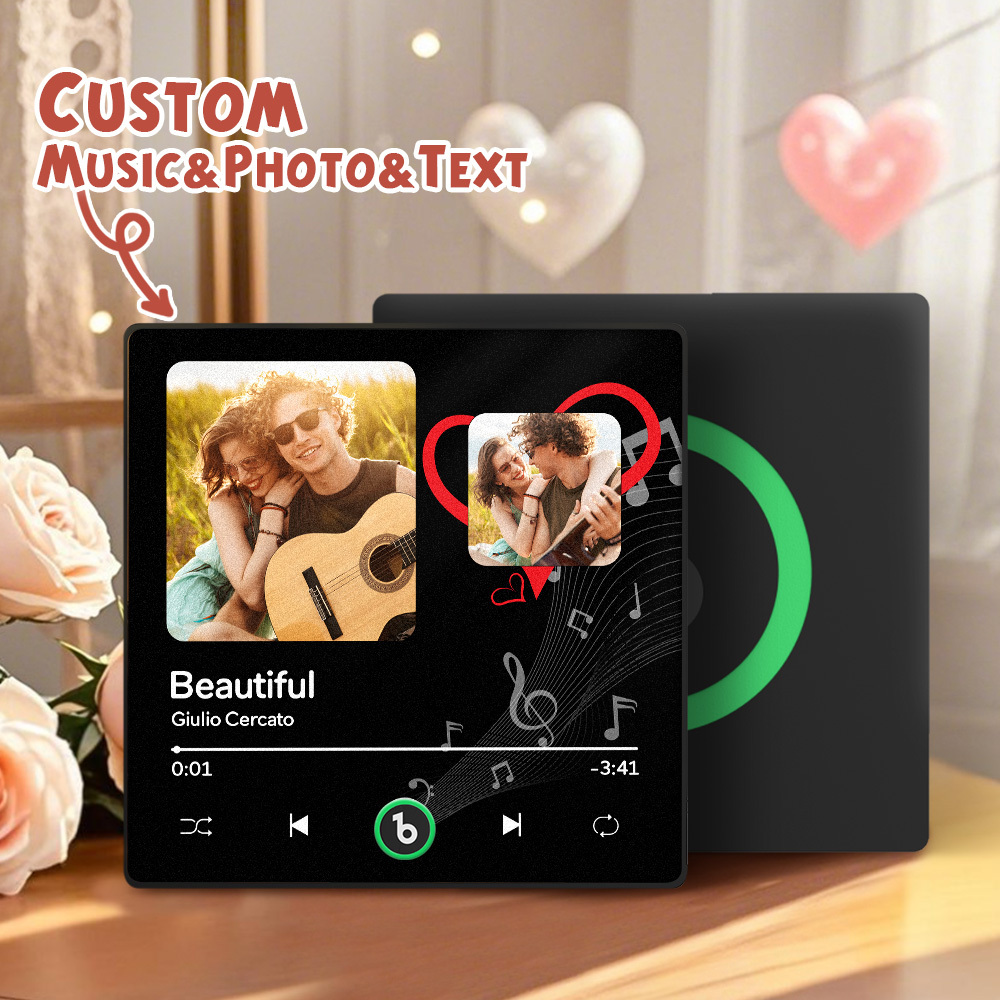Custom Music Fridge Magnets Valentine's Day Gifts Custom Music Fridge Magnet Colorful Frame Album Fridge Magnet Can Play Songs Gift for Couple