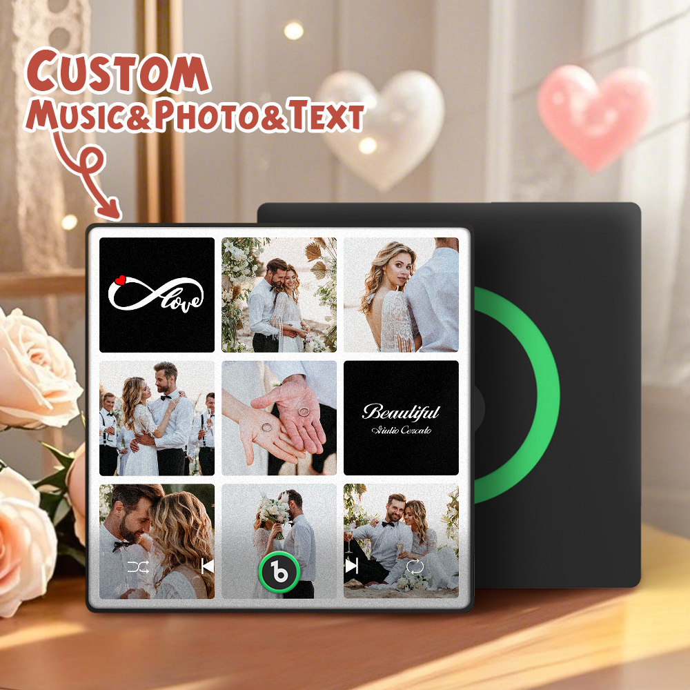 Custom Music Fridge Magnets Valentine's Day Gifts Custom Music Fridge Magnet Colorful Frame Album Fridge Magnet Can Play Songs Gift for Couple