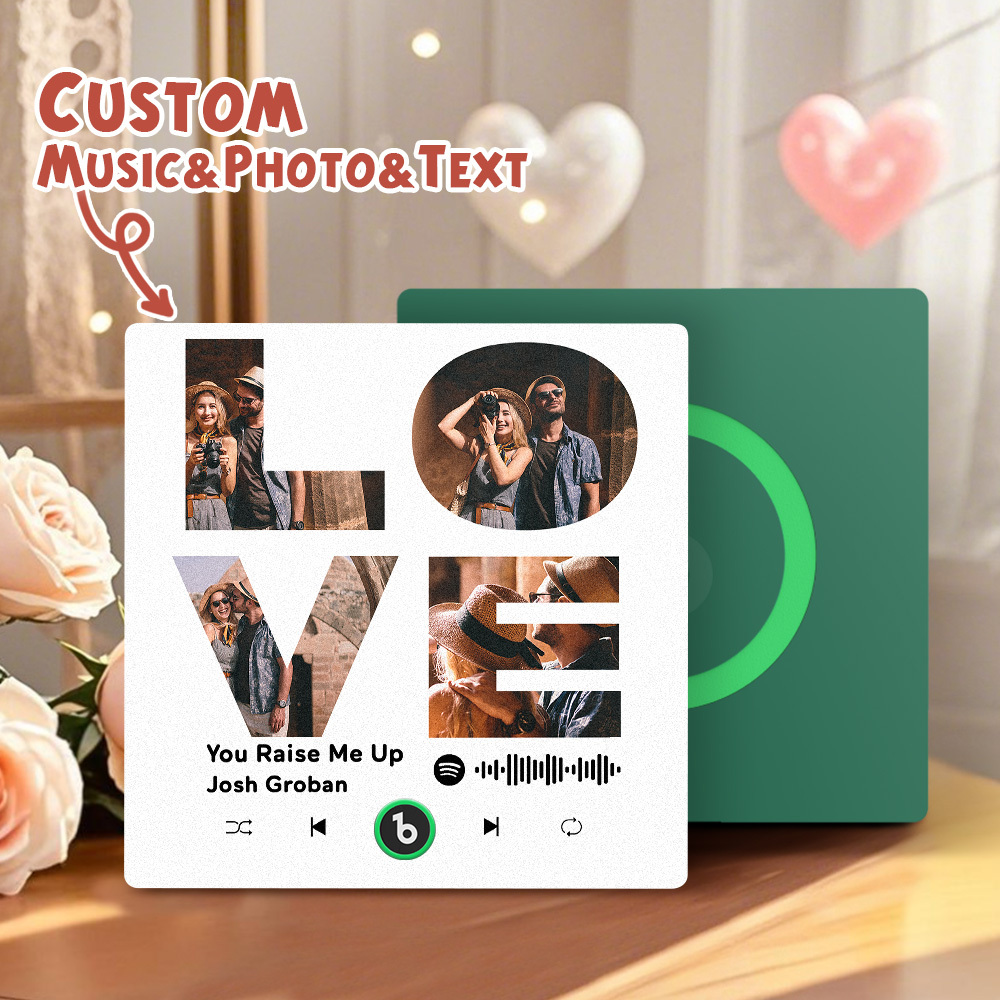 Custom Music Fridge Magnets Valentine's Day Gifts Custom Music Fridge Magnet Colorful Frame Album Fridge Magnet Can Play Songs Gift for Couple
