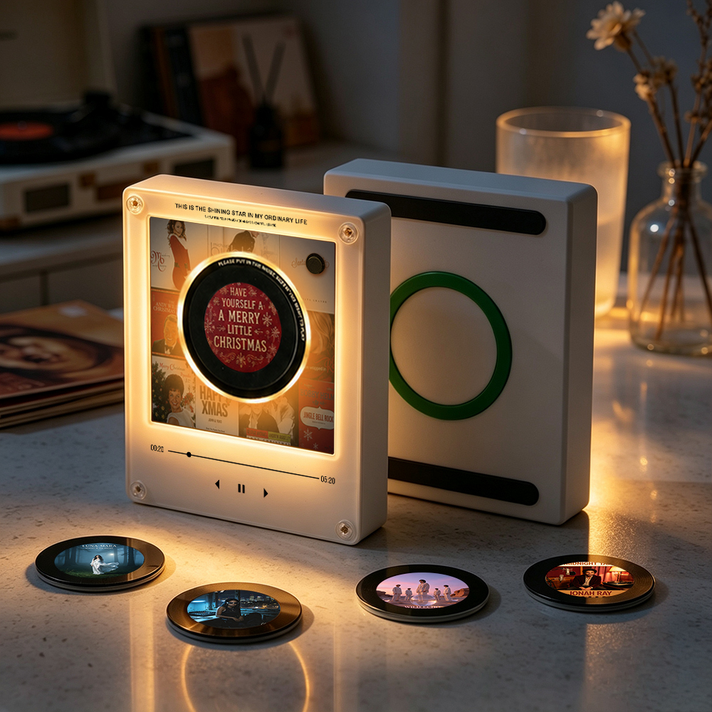 Mini Vinyl Record Player Refrigerator Magnet Christmas Music Player Novelty Vinyl Record Player Refrigerator Magnet Christmas Gift