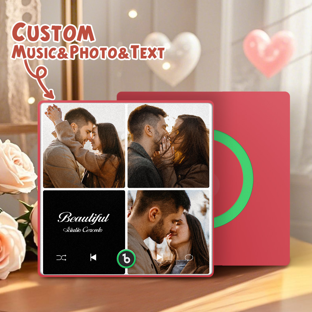 Custom Music Fridge Magnets Valentine's Day Gifts Custom Music Fridge Magnet Colorful Frame Album Fridge Magnet Can Play Songs Gift for Couple