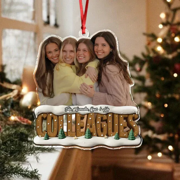 Custom Funny Photo Bestie Photo Christmas Tree Acrylic Ornament - Photowatch