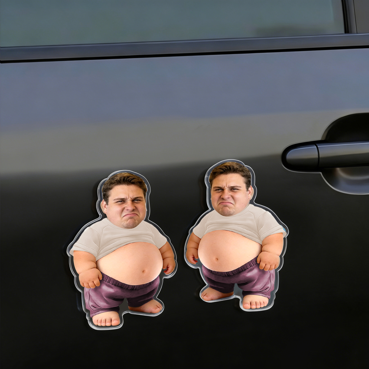 Custom Face Squishy Belly Anti-collision Acrylic Car Stickers Personalized Photo Car Stickers with Soft Squeeze Belly Cute Funny Gift for Car Owners - Photowatch