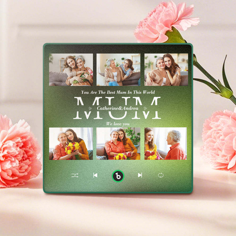 Personalised Fridge Magnets That Plays Music with 6 Photos Mother's Day Gifts for Mum -