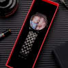 Men's Engraved Black Alloy Bracelet Photo Watch -Personalized Halloween Photo Watch Gift