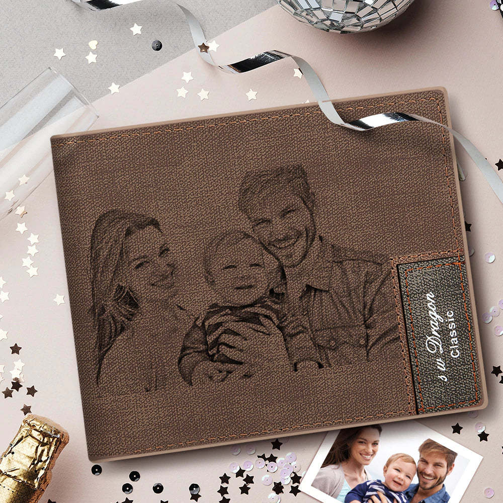 Father‘s Day Gift Men's Custom Photo Engraved Wallet Best Gift For Him